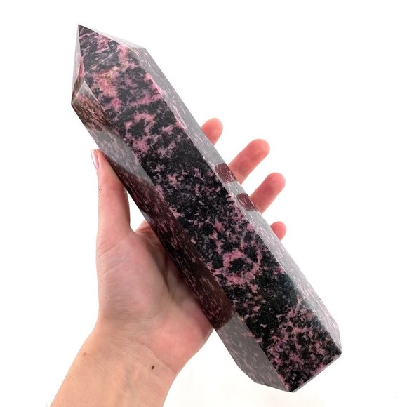XL Rhodonite Crystal Point Tower - Picture 7 of 10